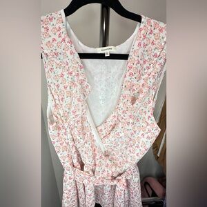 Max Studio Floral Sleeveless Blouse, Size L